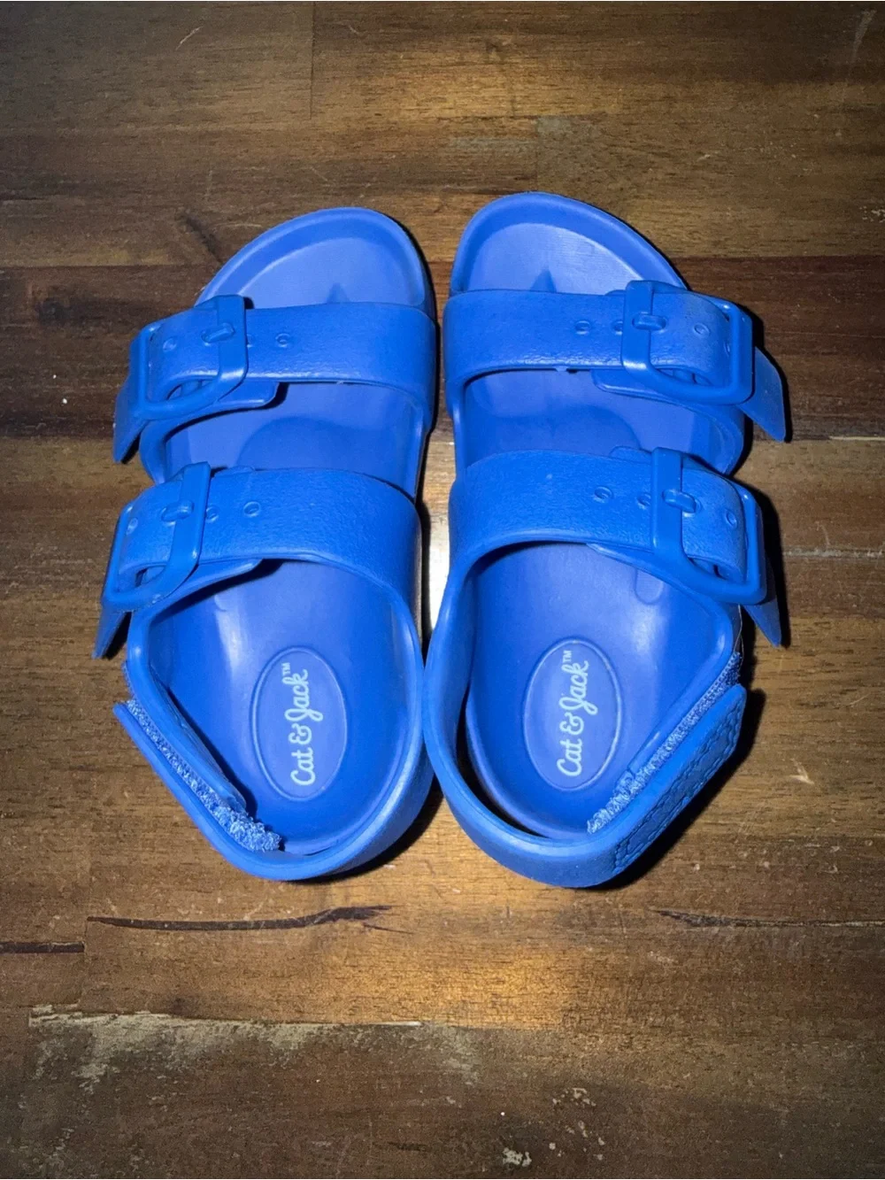 Kids Bright Blue Adjustable Buckle Sandals